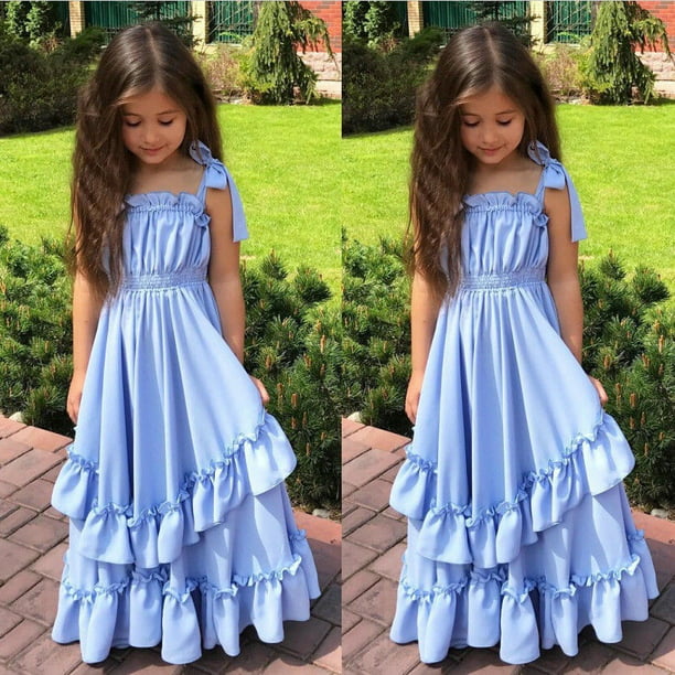 Kids Flower Girls Princess Tutu Dress Party Pageant Bridesmaid Tulle Prom Gown